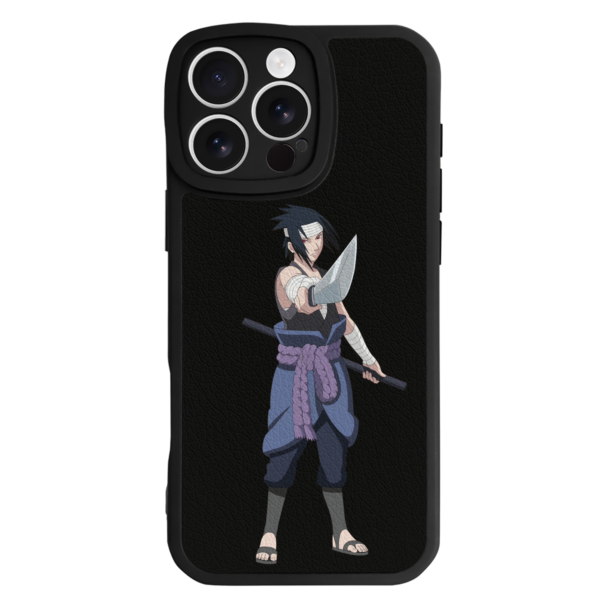 （画像用） NARUTO -ナルト- うちは サスケ Uchiha Sasuke 【iPhone 16シリーズ対応】シリコンスマホケース（レザー調） 材質：シリコン